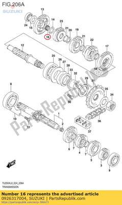 Roller bearing 0926317004 Suzuki