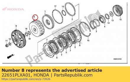 Guide comp., third clutch 22651PLXA01 Honda