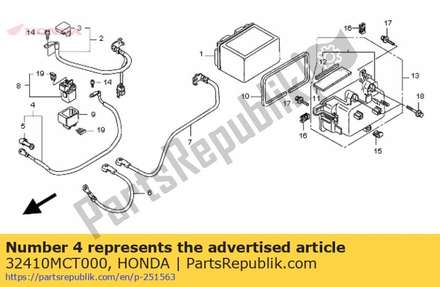 Cable, starter motor 32410MCT000 Honda