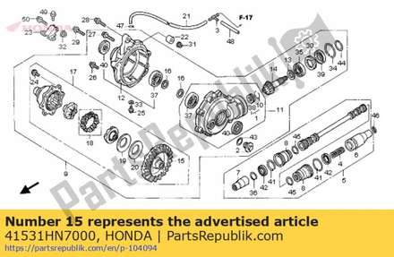 Gear, fr. ring (49t) 41531HN7000 Honda