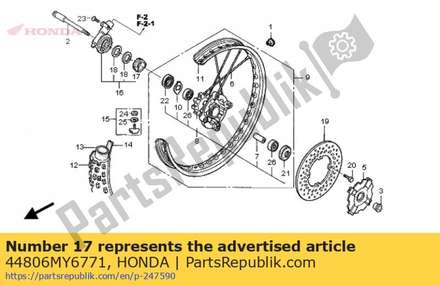 Gear, speedometer (24t) 44806MY6771 Honda