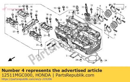Cover, plug hole 12511MGC000 Honda