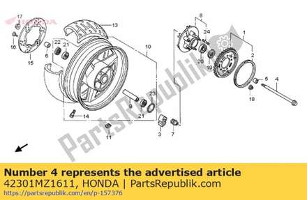 Axle,rr wheel 42301MZ1611 Honda