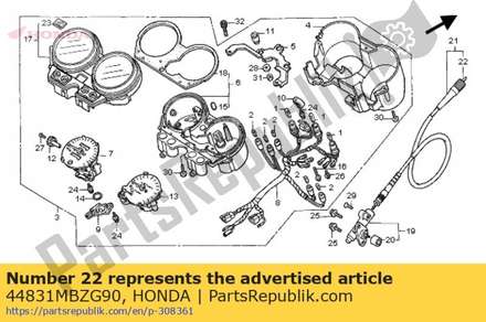 Cable comp., inner (###) 44831MBZG90 Honda