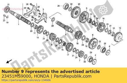Gear, mainshaft third (20t) 23451MS9000 Honda
