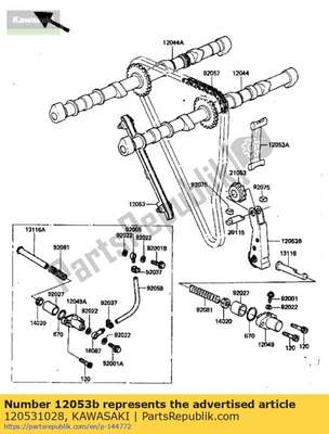 Guide,chain,tensioner 120531028 Kawasaki