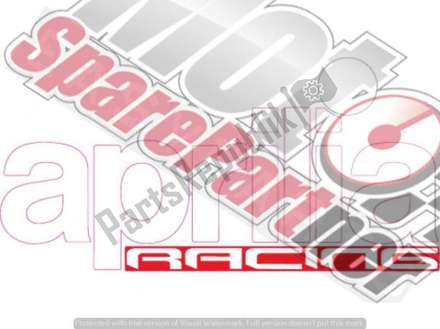 Sticker links "aprilia racing" B043703 Piaggio Group
