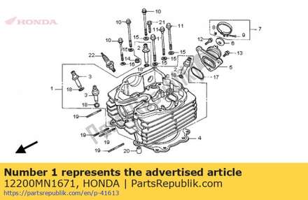 Head, cylinder 12200MN1671 Honda