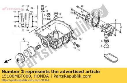 Pump assy., oil 15100MBT000 Honda