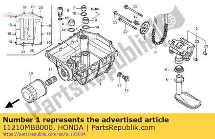 Oil pan 11210MBB000 Honda