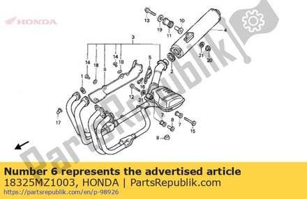 Cover,exh.pipe 18325MZ1003 Honda