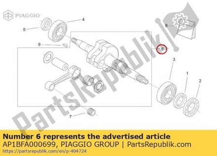 Crankshaft cpl. AP1BFA000699 Piaggio Group