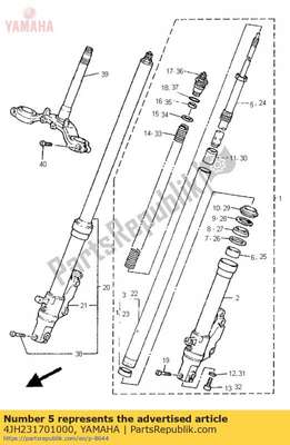 Cylinder comp., front fork 4JH231701000 Yamaha