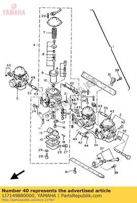 Pezón, articulación del carburador 1J7149880000 Yamaha