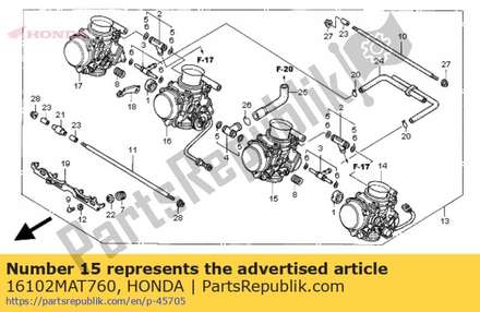 Carburateur montage # 16102MAT760 Honda