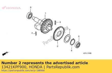 Gear, balancer sub driven (34t) 13421KPF900 Honda