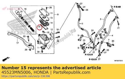 Float, fr. master cylinder (nissin) 45523MN5006 Honda