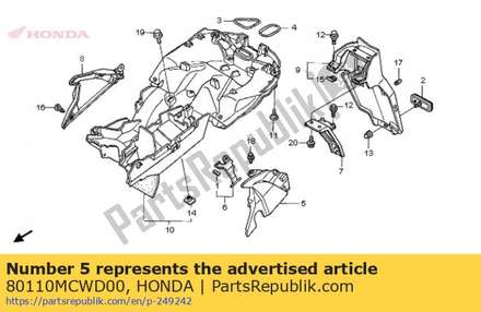Cover, l. side 80110MCWD00 Honda