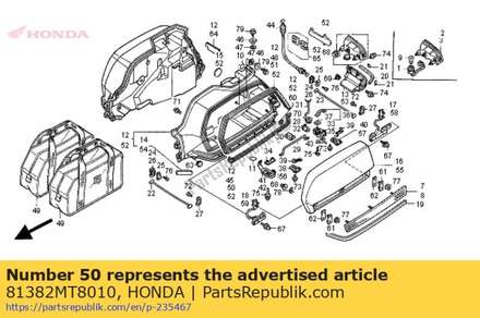 Rubber, l. saddlebag seal (a) 81382MT8010 Honda