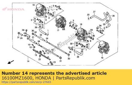 Carburetor assy 16100MZ1600 Honda