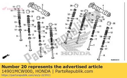 Lifter b, valve(2.65) 14901MCW000 Honda