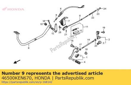 Pedal comp., rr. brake 46500KEN670 Honda