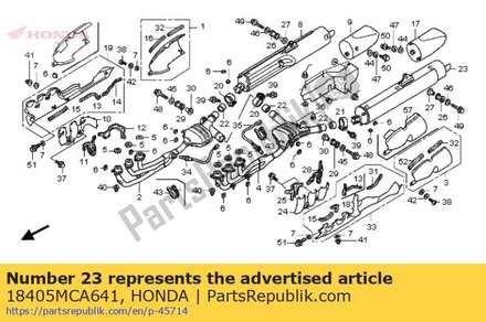 Muffler comp., l. 18405MCA641 Honda