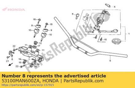 Pipe, steering handle *yr 53100MAN600ZA Honda