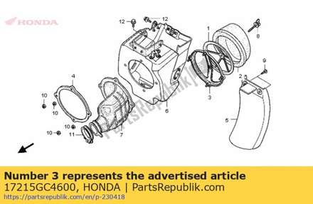 Stay, air cleaner element 17215GC4600 Honda