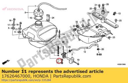 Collar, fuel tank setting 17626467000 Honda