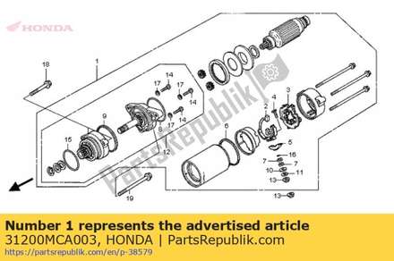 Starter motor 31200MCA003 Honda