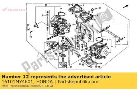 Carburetor assy., 16101MY4601 Honda
