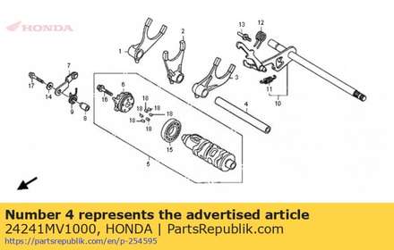 Shaft, gearshift fork gui 24241MV1000 Honda