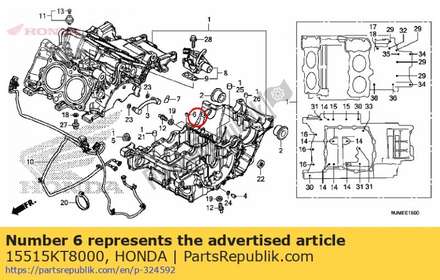 Opening, 1,2 mm 15515KT8000 Honda