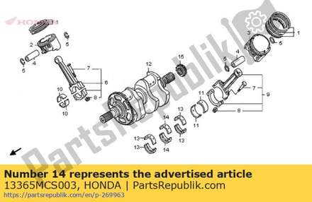 Bearing c, crankshaft center (brown) 13365MCS003 Honda