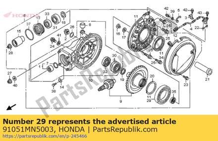Bearing, radial ball, 65x100x11(toyo) 91051MN5003 Honda