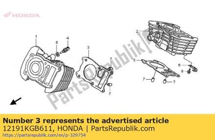Gasket, cylinder 12191KGB611 Honda