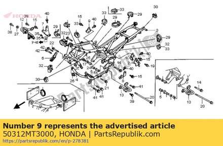 Bracket, r. rr. engine hanger 50312MT3000 Honda