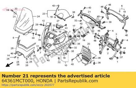 Panel, meter 64361MCT000 Honda