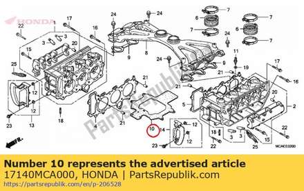 Sheet, intake manifold 17140MCA000 Honda
