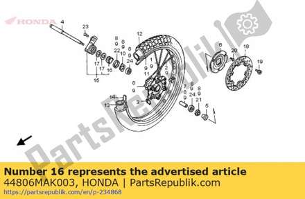 Gear, speedometer 44806MAK003 Honda
