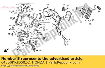 Panel, inner cover *nha84 64350KRJD50ZC Honda