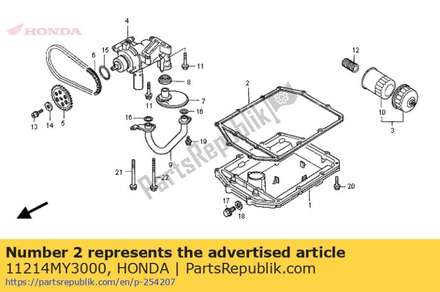 Gasket, oil pan 11214MY3000 Honda