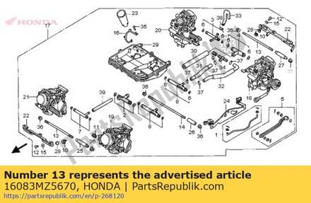 Derzeit ist keine beschreibung verfügbar 16083MZ5670 Honda