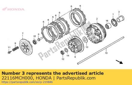 Guide, clutch outer 22116MCH000 Honda