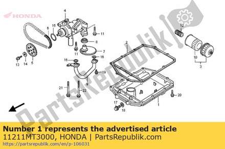 Pan, oil 11211MT3000 Honda