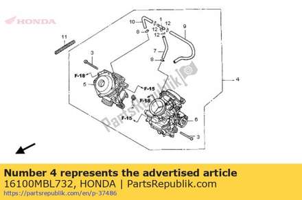 Carburetor assy 16100MBL732 Honda