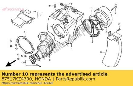 Label, luchtfilterdeksel voorzichtig 87517KZ4300 Honda