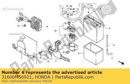 Regulator rectifier assembly 31600MS6921 Honda