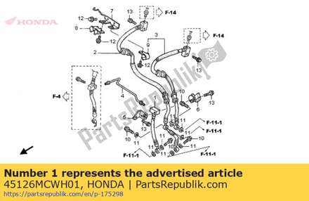 Hose comp., l. fr. brake 45126MCWH01 Honda